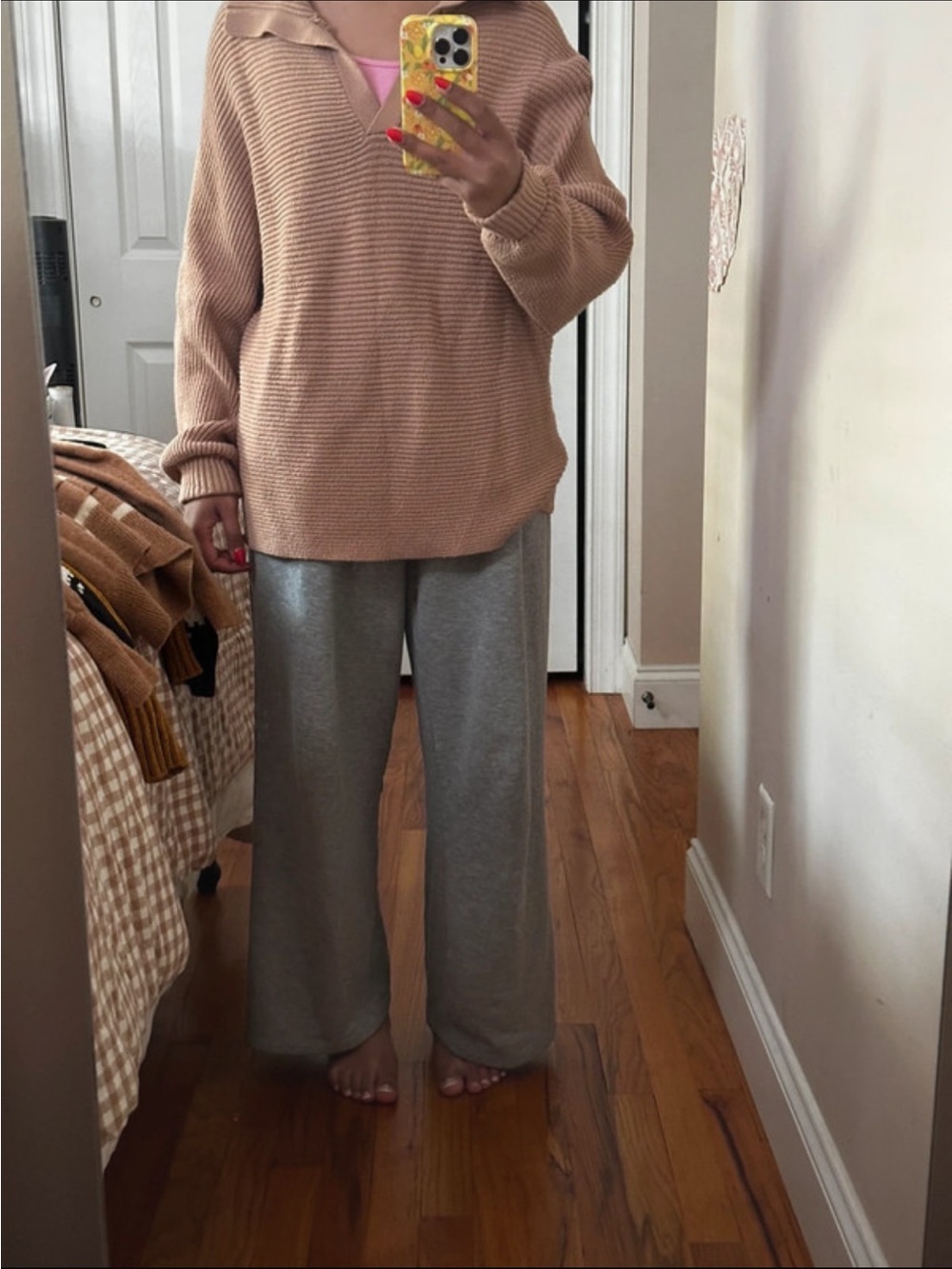Off-the-Shoulder Cozy Knit Sweater in Dusty Pink